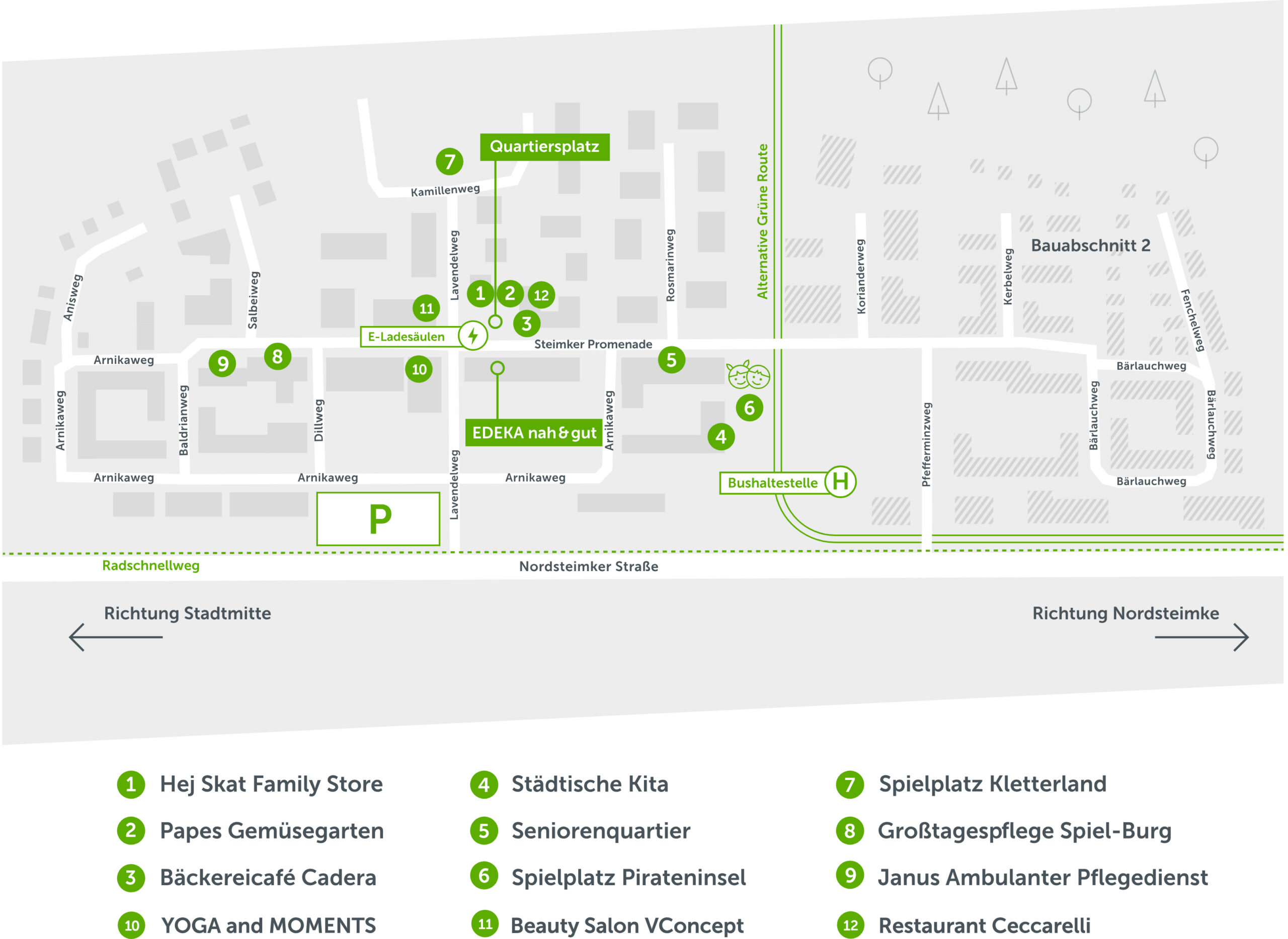 Lageplan Steimker Gärten